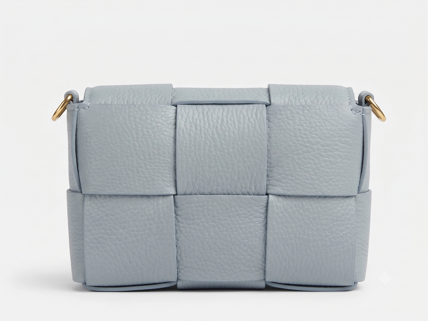 Boxy, Interlocking Patterned Italian Leather Crossbody