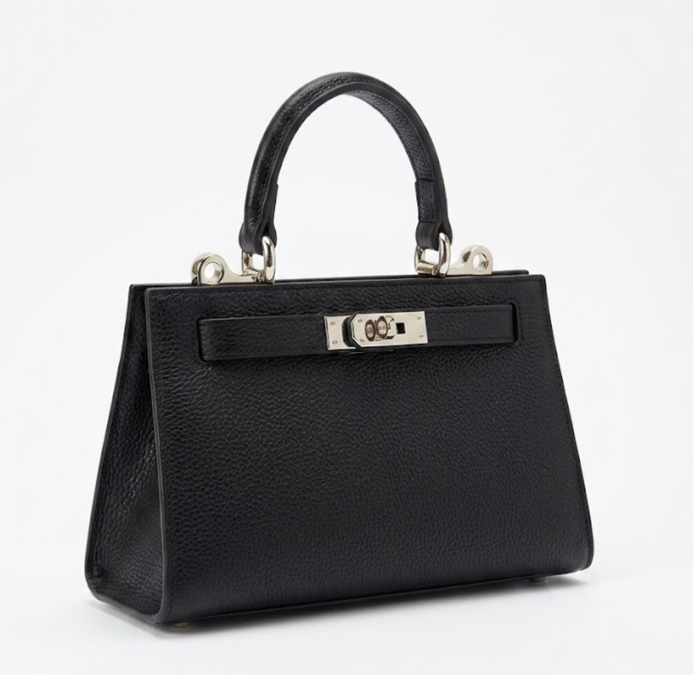 Kelly Style Pebbled Leather Dress Bag