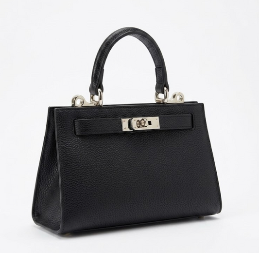 Kelly Style Pebbled Leather Dress Bag