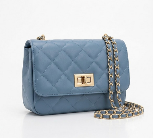 Quilted Leather Chain-Strap Crossbody Bag